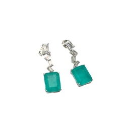 Zigzag Paraiba Diamond Studs
