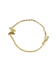 Flutted Gold Butterfly Bracelet