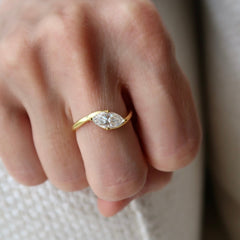 Floating Marquise Gold Ring