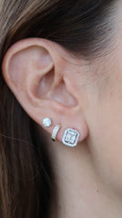 White Gold Diamond Baguette Studs 14k