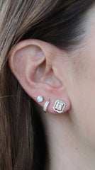 Yellow Gold Diamond Baguette Studs 14k