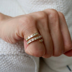 Pinky Inlay Baguette Ring