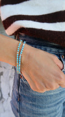 Turquoise and Diamond Tennis Bracelet
