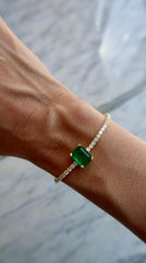 Formal Emerald Cut-Emerald Gold Tennis Bracelet