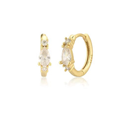 Pear Diamond Huggies