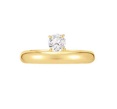 Inlaid Round Shape Stone Gold Ring