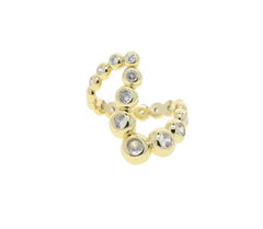 Round Ball Bezel Geometric Gold Ring