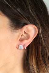 Cushion Diamon Illusion Studs 14K