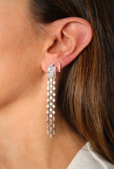 Multi Rain Diamond White Formal Earrings