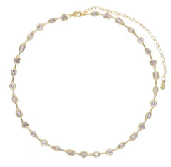 Zircon Geometric Bezel Gold Shaped Necklace