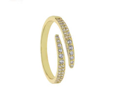 Geometric Open Pave Gold Ring