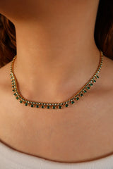 Gold Filled Statement with Stones Necklace