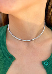 Tennis Diamond Buttercup Choker 14k