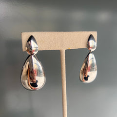 Hollow Silver Drop Earrings