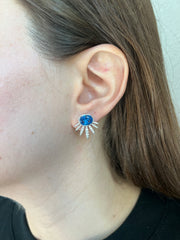 Aqua Silver Spike Stud