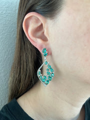 Aqua Oval Silver Chandelier