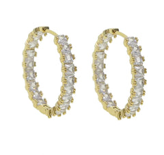 Square Diamond Eternity Hoops