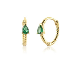 Rope Emerald Hoops