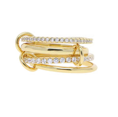 Gold and Pave Spinelli Stacking Rings