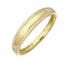 Diamond Border Gold Ring 14k