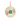 Flutted Round Emerald Gold Charm 14k