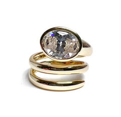 Oval Stone Wrap Ring