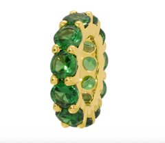 Emerald Rondelle Gold Charm 14k