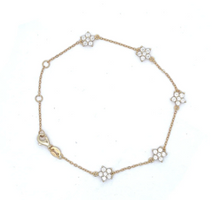 Flower Skinny Gold Chain Bracelet