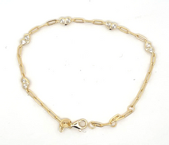 Heart Zircon Bezel Gold Bracelet