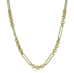 Gold Roll and Bar Chain 14k