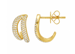 Gold Pave Open Studs 14k