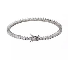 Silver Tennis Prong Bracelet