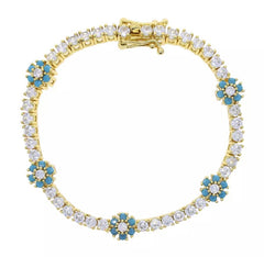 Turquoise Flower Tennis Bracelet