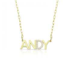 One Letter Cz Necklace