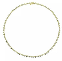 Gold Heart Tennis Chain Necklace