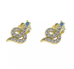 Blue Eye Snake Studs