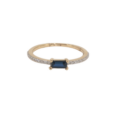 Sapphire Birthstone Diamond Ring 14k