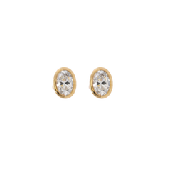 Bezel Oval Lab Diamond Studs