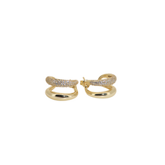 Double Pave Open Hoop
