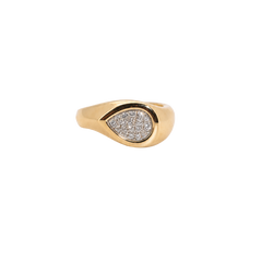 Pear Pave Pinky Ring 14k