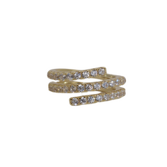 Gold Diamond Spiral Ring