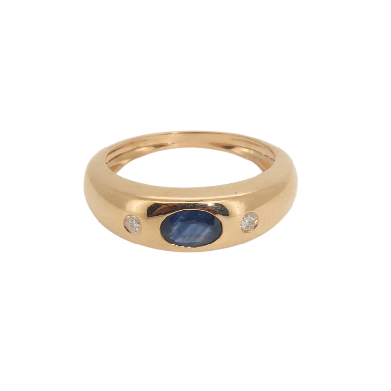 Sapphire and Diamond Inlay Ring – lumai joyeria