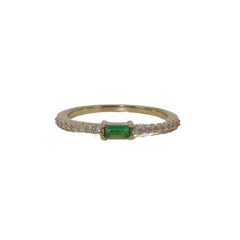 Baguette Birthstone Emerald Ring