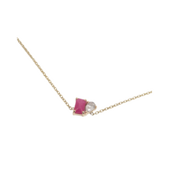 Toi Et Moi Ruby and Diamond Necklace 14k