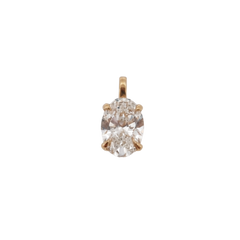 Oval Lab Diamond Upright Pendant 3ct
