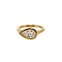 Pinky Pear Bezel Lab Diamond Ring