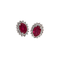 Ruby Diamond Halo 14K