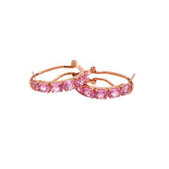 Pink Sapphire Hoops 14K