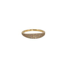 Pave Diamond Gold Pinky Ring 14k