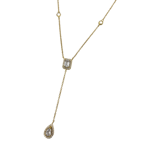 Gold Diamond Lariat Necklace